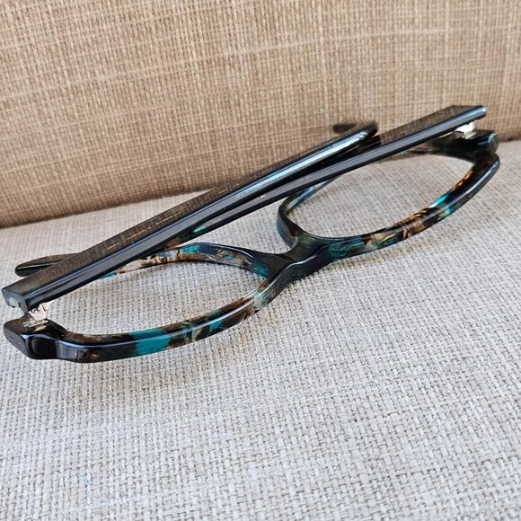 Kirkland Signature Eyeglasses/Sunglasses Frame Blue Tortoise Made in Italy Glass - Picture 6 of 12